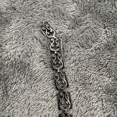 VTG DANECRAFT STERLING SILVER NECKLACE FANCY SCROLL DESIGN HARP CHOKER 16″