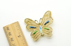 Vintage GERRY’S Butterfly Brooch Pin Gold Tone Signed Enamel Pretty