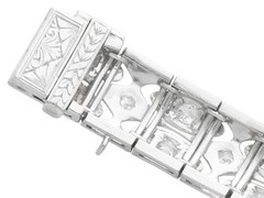 Art Deco 2.90Ct Basaltic Sapphire and 5.40Ct Diamond Platinum Bracelet
