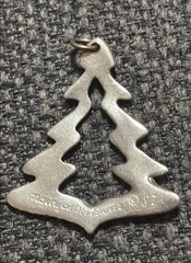 Pewter Maurice Milleur Christmas Tree Charm Pendant, Signed