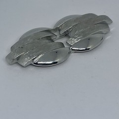 Mid Century Modern Vintage Silver Bar Brooch Abstract Design Pin Texture Silver