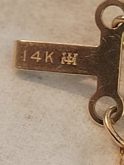 14K Yellow Gold Vintage Slide Charm Bracelet, 7.25″ Multi-Stone, 20 Charms
