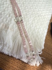 💎 VINTAGE 52″ PINK CAT’S EYE GLASS HAND-KNOTTED OPERA STRAND NECKLACE (105g) 💎