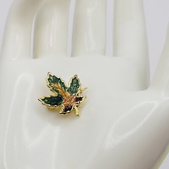 Maple Leaf Tiny Colorful Enamel Metal Vtg Scatter Lapel Necktie or Brooch Pin