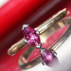 14k yellow gold sz 4.5 ring 0.25ct rhodolite garnet solitaire 1.8g Exclusive N18