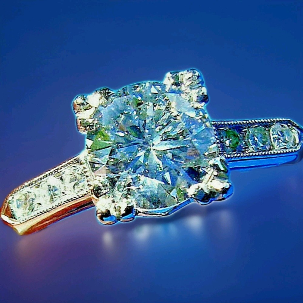 Original EARTH MINED DIAMOND Deco Engagement Ring Vintage PLATINUM Solitaire S 6