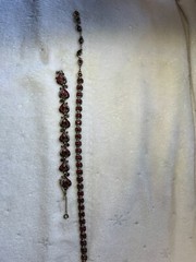 Vintage Hollycraft COPR 1953 choker and bracelet set. Rhinestones, Faux pearls