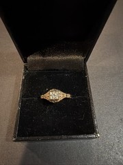 Antique BELAIS 10K GOLD DIAMOND RING SIZE: 6.5