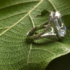Beautiful White Emerald Cut Simualted CZ Engagement Wedding Ring in 925 Silver