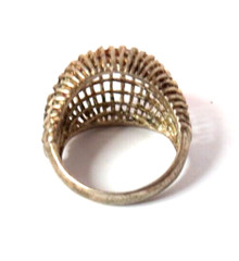 VINTAGE WOMENS 925 STERLING SILVER FANCY RING SIZE 6.75 & TOP 15MM WIDE