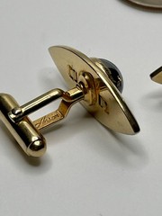 Vintage Anson Gold Tone Evil Eye Shaped Cufflinks