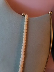 Vintage Hand Carved Rose Bovine Bone Necklace 19″