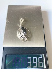 Vintage Sorrento sterling silver filigree hematite Pendant