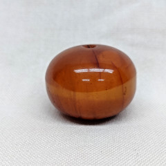Antique Butterscotch Amber Swirl Bakelite Bead Single 37 Grams 40mm Prayer ???