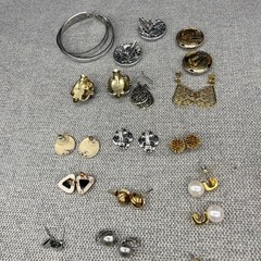 Vintage Earring Lot Clip Ons Pierced Screw Back Dangle Hoops 15 Pair