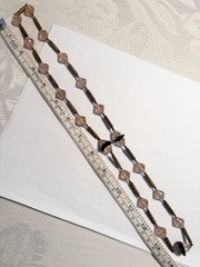 Vintage 1930’s Faux Peachy Pink Faceted Morganite Art Deco Glass Necklace 58g