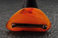 Baltic Royal Amber Brooch Date-shaped (36ｍｍ (1.41in) total 33.45ct) with case.