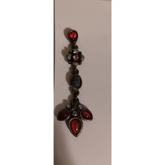 Vintage Dangle Earrings Red Green Yellow Blue White Rhinstones