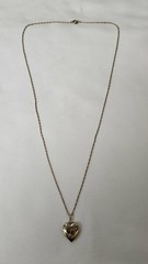 Vintage 12/20 GF “JJJ” Floral Filigree Pendant With Black Stone 22″ Necklace