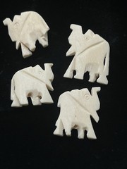 Vintage Southwest Carved Elephant Fetish Jewelry Making Bead Lot