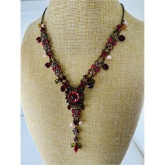 Vintage Floral VCLM Multi Color Crystal Rhinestone Enamel Statement NecklaceJ42
