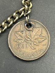 Vintage Canadian Penny Coin Bracelet Handmade from 1968/1969 Pennies