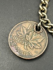Vintage Canadian Penny Coin Bracelet Handmade from 1968/1969 Pennies