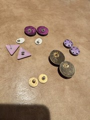 Vintage Pierced Earrings Purple Misc. 6 Pair Pre Owned