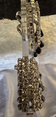 Gorgeous Vintage Black And Clear Double Row Rhinestone Brooch And Matching…