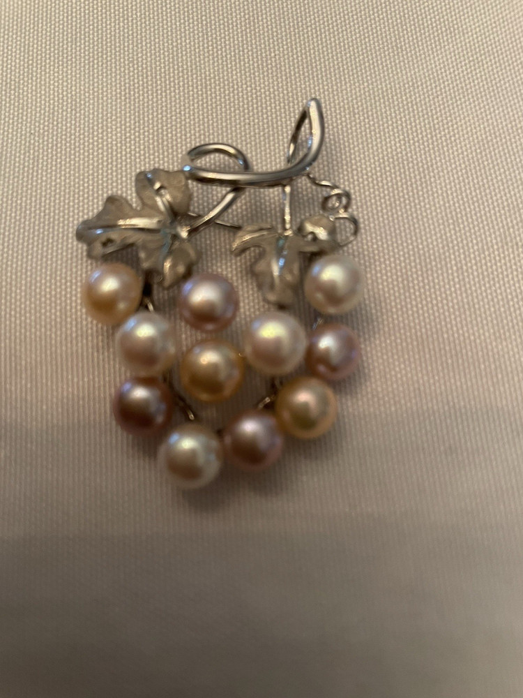 925 Sterling Silver Antique Art Deco Pearl Floral Pin Brooch A Beauty!