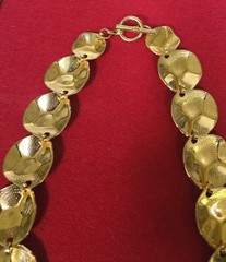 Vintag Honeycomb Link Gold-tone 18 1/4″ Runway Chunky Statement Necklace