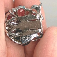 Art Deco Mazer Bros Dress Clip Fruit Salad Tutti Frutti Crystal Floral Spray
