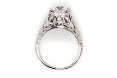 Art Deco Diamond Engagement Ring 1.20ct D VS1 Ideal Platinum IGI Original 1920’s