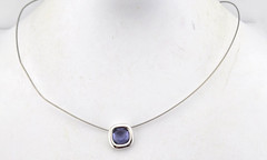 Swarovski Vintage cable necklace with purple crystal slide pendant