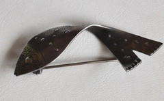 Modernist ~ Anna Halisi ~ Sterling Silver Fish Brooch ~ Georg Jensen Era ~ MCM