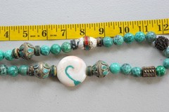 Vtg Mosaic Glass Beads Tibetan Stone Bead Chunky ethnic revival boho PC21