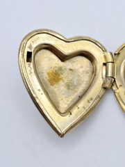 Vintage Locket Lot 4pc Van Dell 14K GF Gold Filled Heart Costume Enamel Pendants