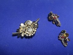 Juliana Pink Rhinestone Brooch Earring Set