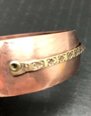 Copper and Brass Cuff Bracelet, Adjustable, 1/2″ Wide 1980’s !!!! VTG