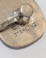 Vintage Sterling Silver 925 Siam Niello Hindu Goddess Screw Back Earrings
