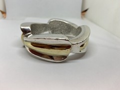 YAACOV HELLER STERLING SILVER VERMEIL ARTFORM BANGLE BRACELET 74 grams