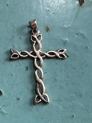 Bronze viking cross Pendant Norway Norwegian vintage estate 2190