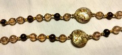 Vintage Venetian Sommerso Foil Fancy Glass Beads Beaded Necklace