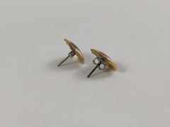 Pierced Earrings Gold Tone Multicolor Enamel Butterfly Costume Jewelry Vintage