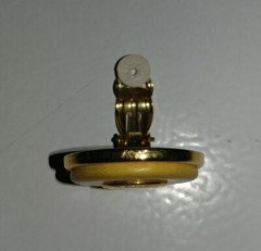 Hermès Gold Sellier Button Button Style Leather Clip-on Earring Replacement