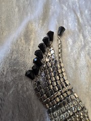 Gorgeous Vintage Black And Clear Double Row Rhinestone Brooch And Matching…