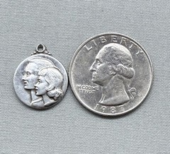 Vintage Sterling Silver Couple Charm Love Hearts