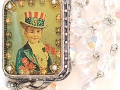 RARE Maximal Art Double Strand Necklace John Wind Patriotic Americana July 4th