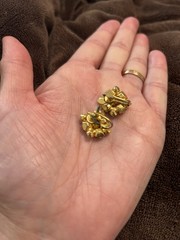 Lovely Vintage Gem Clear and Navy Twist On Back Earrings Clip On