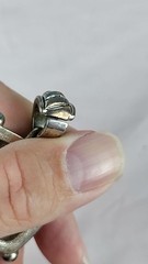 Vtg Premier Design Silver Tone Black Onyx Style Cabochon Pendant Costume